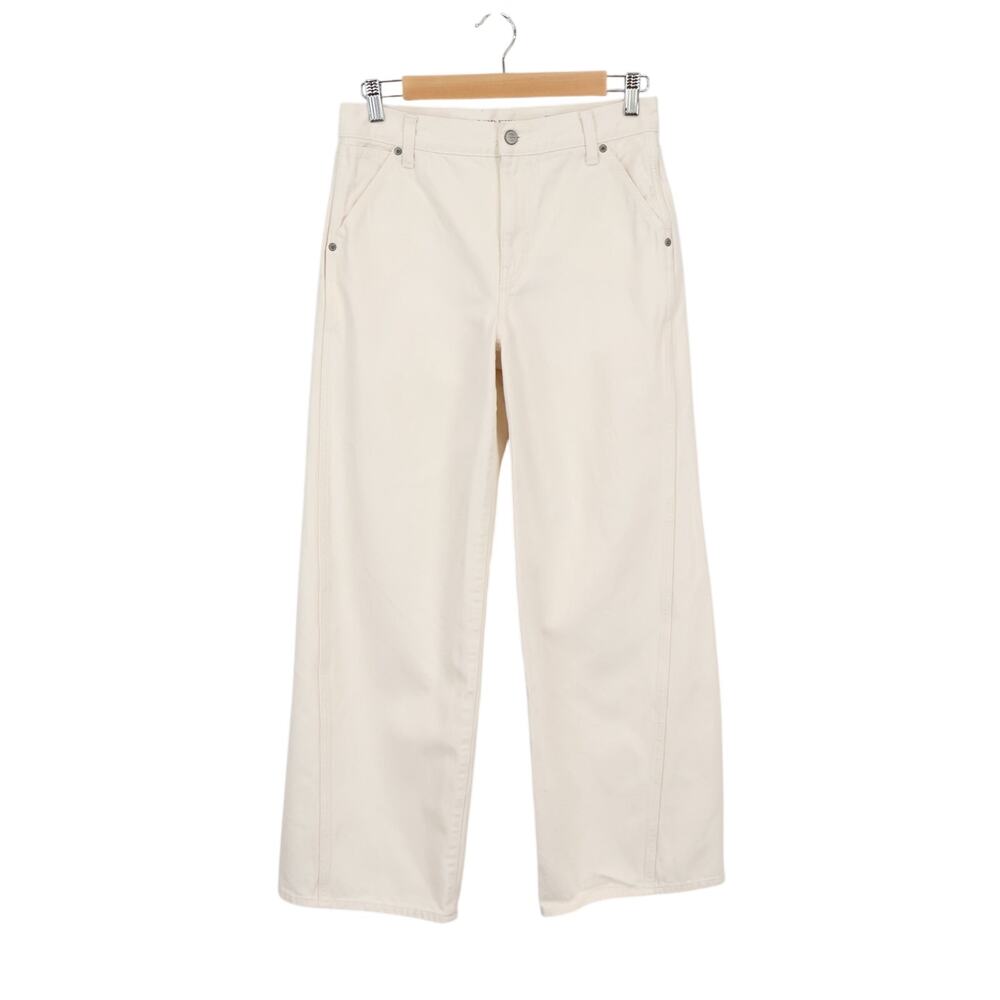 J.Crew Utility Low Rise Wide Leg Jean Ecru Wash Size 27 NWOT